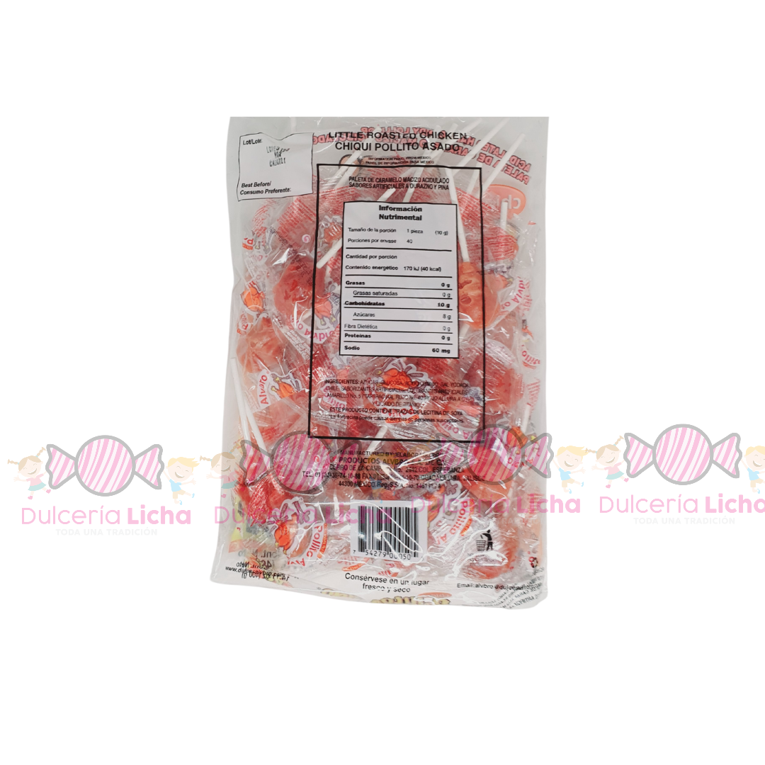 ALVBRO CHIQUI POLLITO ASADO 40PZ - Dulcería Licha